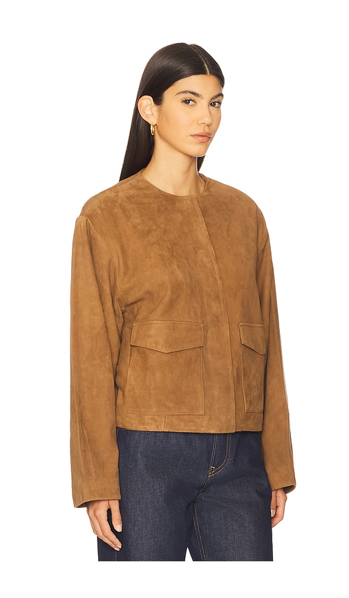St Agni Suede Utility Cocoon Bomber In Brown