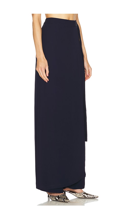 Shop St Agni Wrap Trousers In Navy