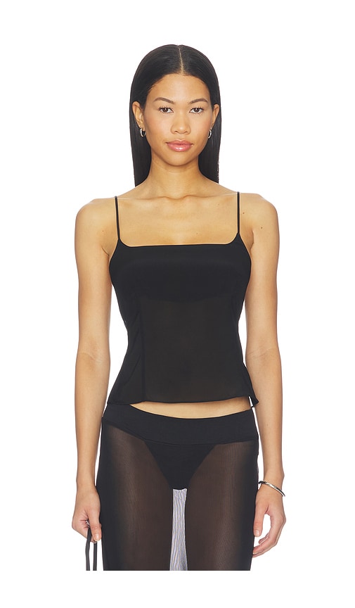 St. Agni Stretch Silk Cami in Black. - size XS (also in S, M, L)