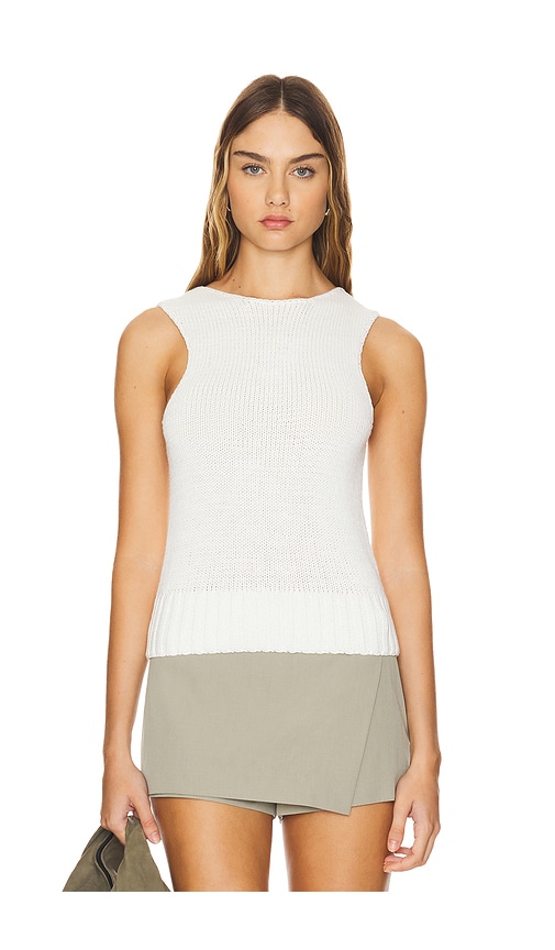 Shop St Agni Linen Silk Blend Tank In Salt