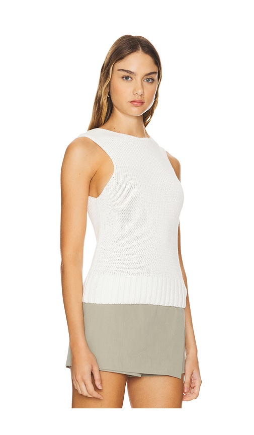 Shop St Agni Linen Silk Blend Tank In Salt