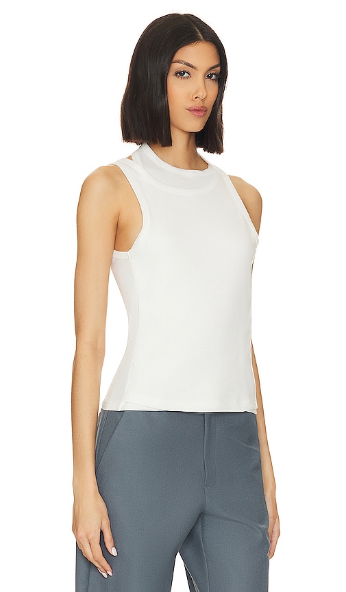 Shop St Agni Double Layer Knit Singlet In White