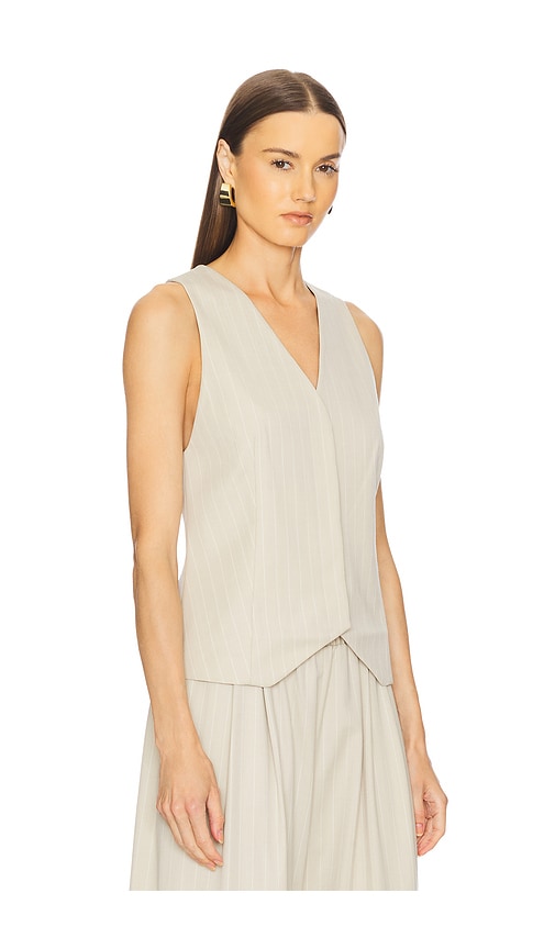 St Agni Pinstriped Wool-blend Twill Vest In Latte