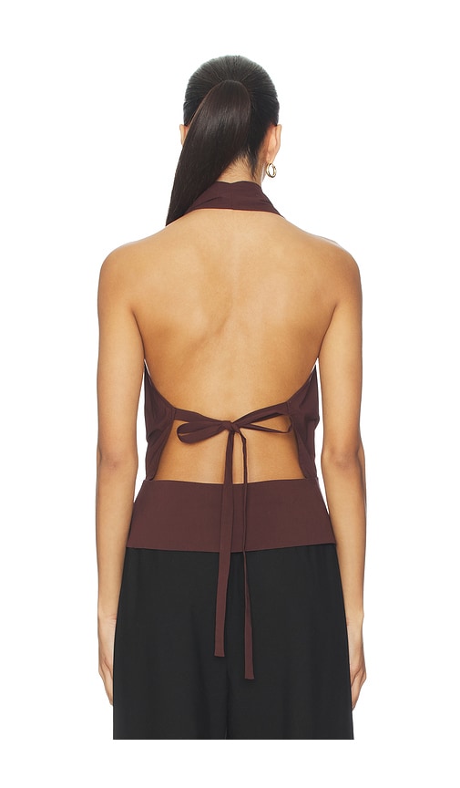  St. Agni Neckholder-top Mit Wickeloptik In Brown. Größe S. Also In L. 