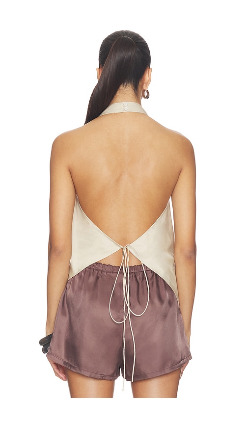  St. Agni Neckholder-top Aus Baumwolle In Beige. Größe M. Also In L. 