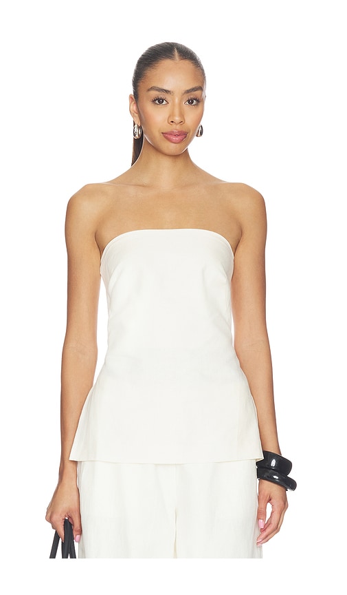 St. Agni Strapless Rouleau Tie Top