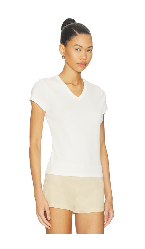 St Agni Organic Cotton V Neck Tee In White