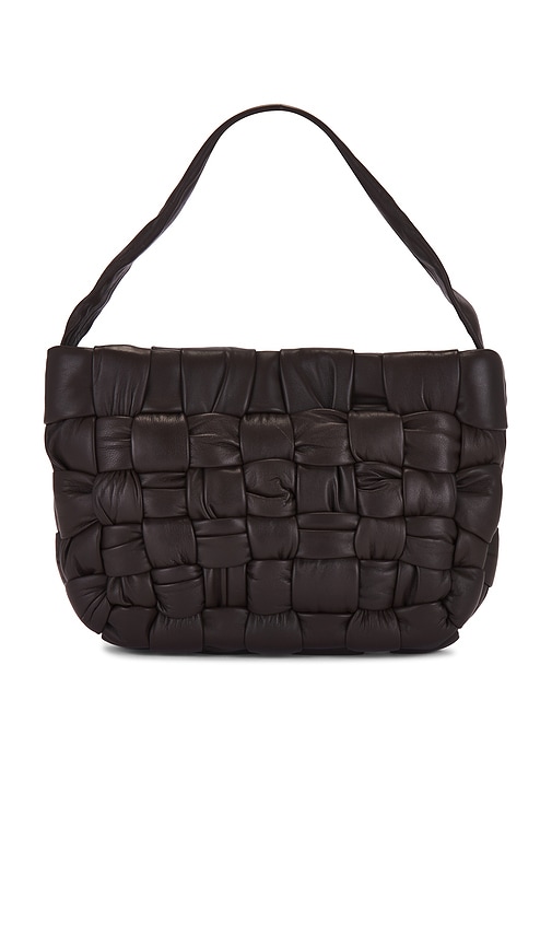 St. Agni Textured Mini Woven Tote in Chocolate