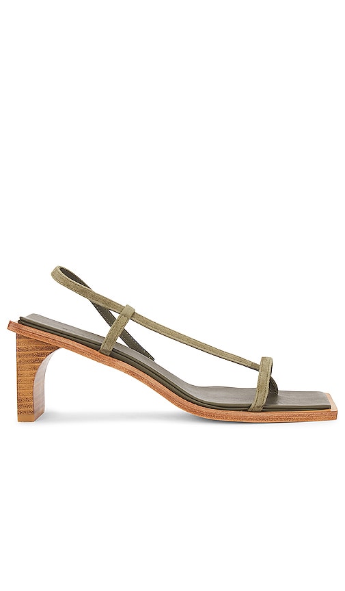 St Agni Suede Strap Sandals In Green