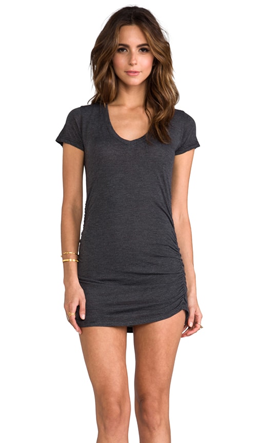 Rayon Jersey V Neck with Shirring Dress