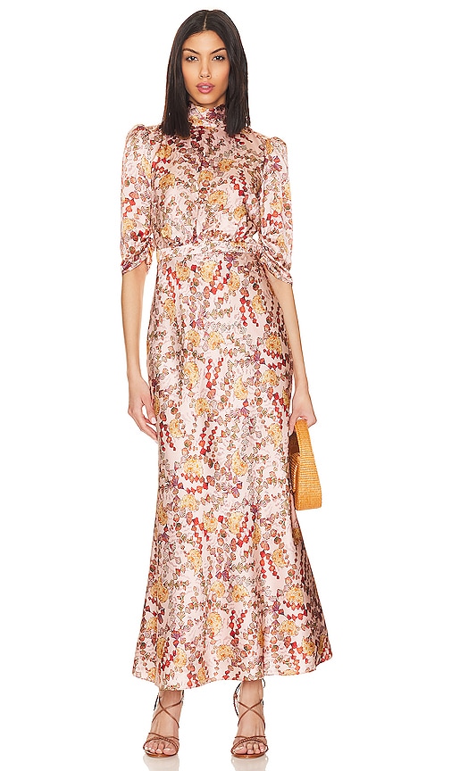 SALONI Adele Dress in Sandstone Blush