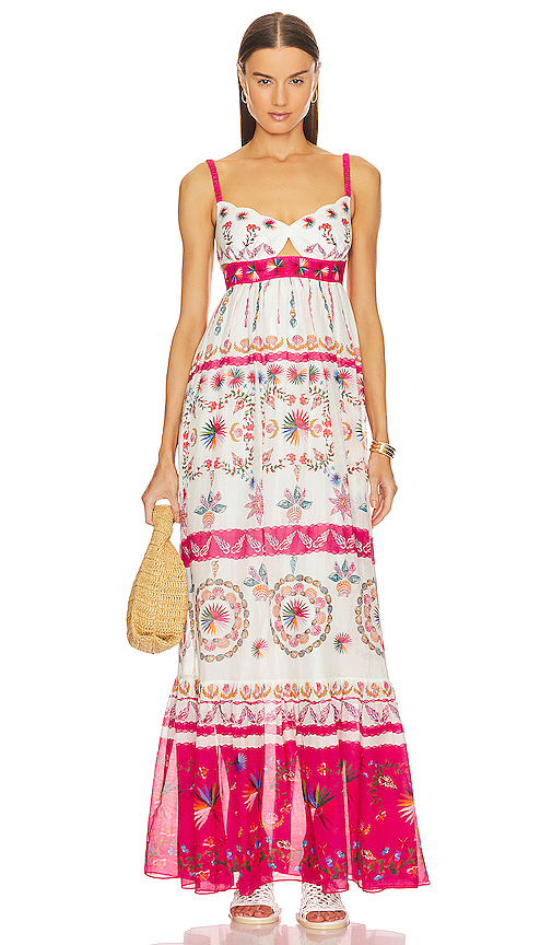 SALONI Naki Long Dress in Shell Mosaic