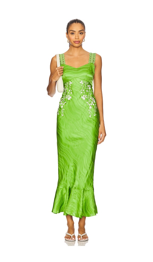 Mimi C Dress in Parakeet & Ivory in Green. - size 4 (also in 0, 10)