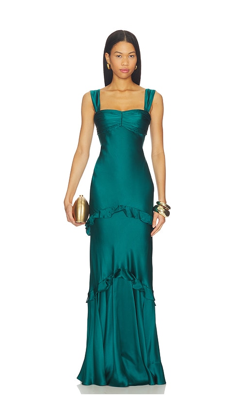 SALONI Selma Long Dress in Midnight Green | REVOLVE SALONI Selma Long Dress in Midnight Green | REVOLVE
