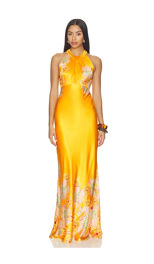 yellow silk dress revolve Yellow Satin Dresses