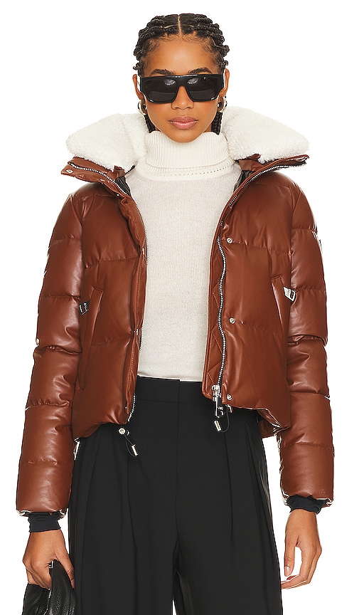 Sam Vallery Faux Leather Jacket In Brown