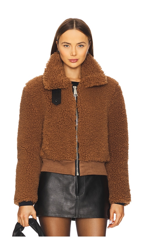 Shop Sam Isla Sherpa Jacket In Brown