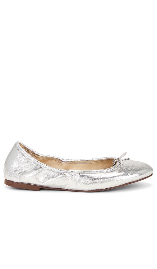 Shop Sam Edelman Felicia Flat In Soft Silver