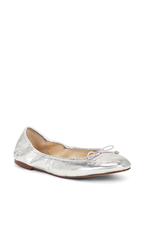 Shop Sam Edelman Felicia Flat In Soft Silver