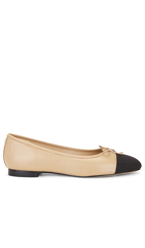 Shop Sam Edelman Marley Flat In Soft Beige & & Black