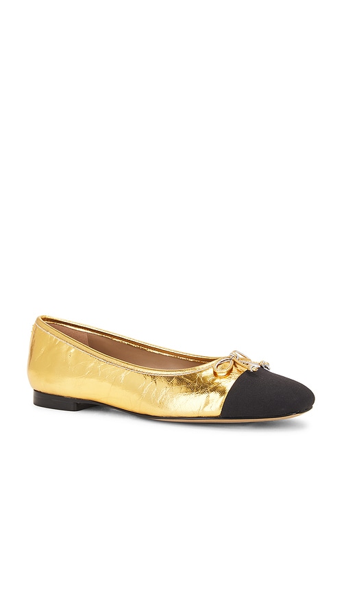 Shop Sam Edelman Marley Flat In Medallion Gold & Black