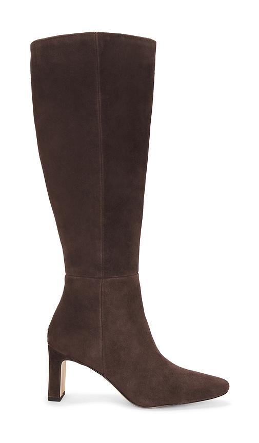 Shop Sam Edelman Wide Calf Sylvia Boot In Chocolate Brown