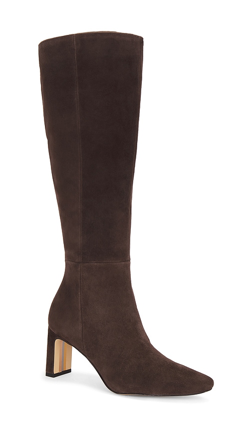 Shop Sam Edelman Wide Calf Sylvia Boot In Chocolate Brown