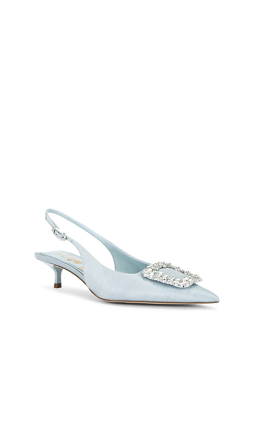 Sam Edelman Kaitlyn Slingback Pointed Toe Kitten Heel Pump In Baby Blue