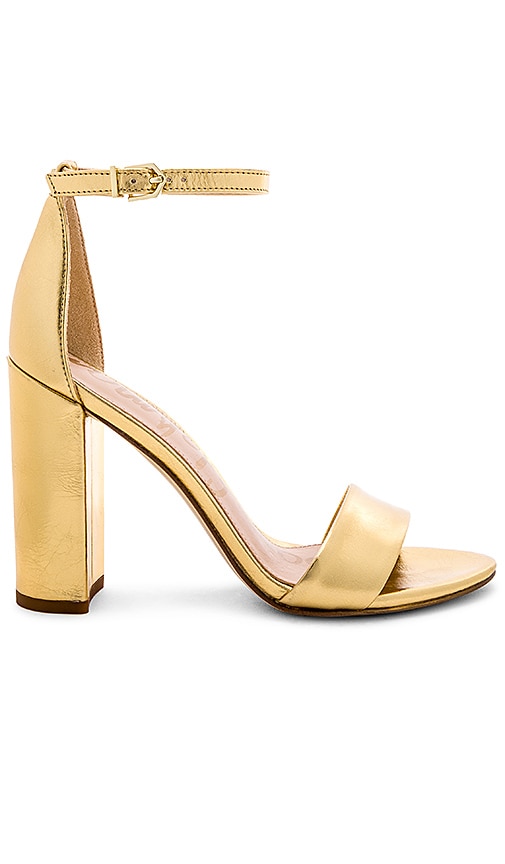 Sam Edelman Yaro Heel in Bright Gold Metallic | REVOLVE