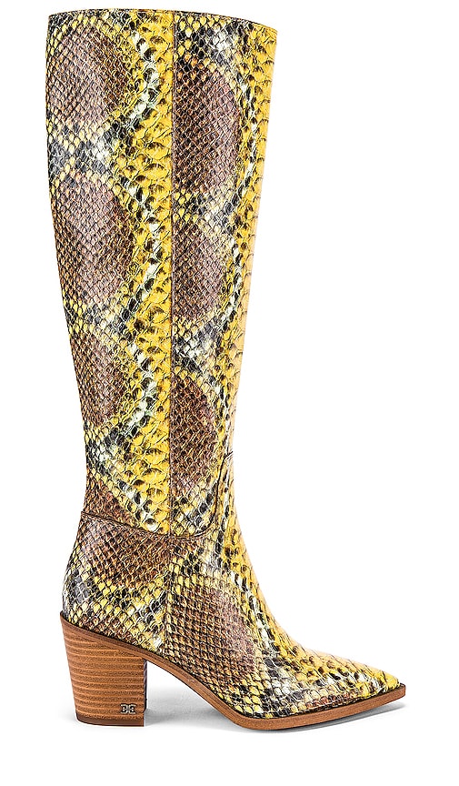 yellow snake skin boots