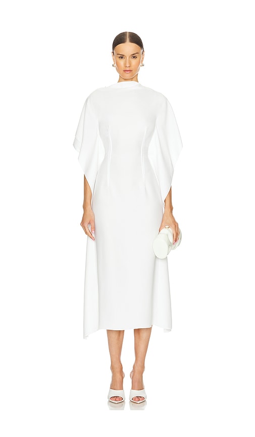 Studio Amelia Illusion Winged Dress in Ivory