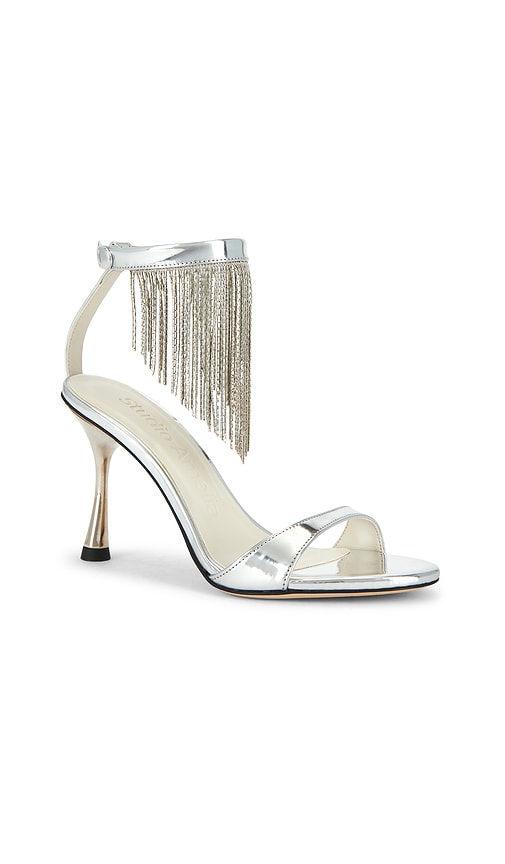 Studio Amelia Figaro Chain-fringe Sandals In Silver