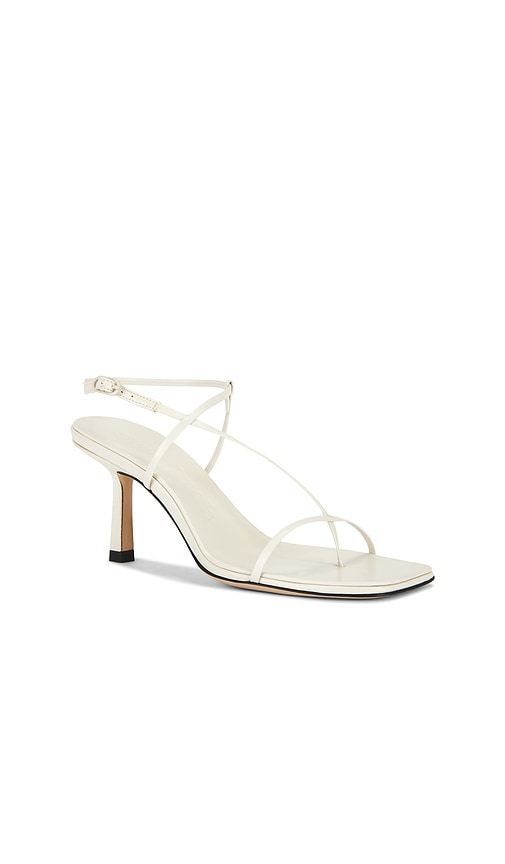 Studio Amelia 70mm Cross Front Leather Sandals In White