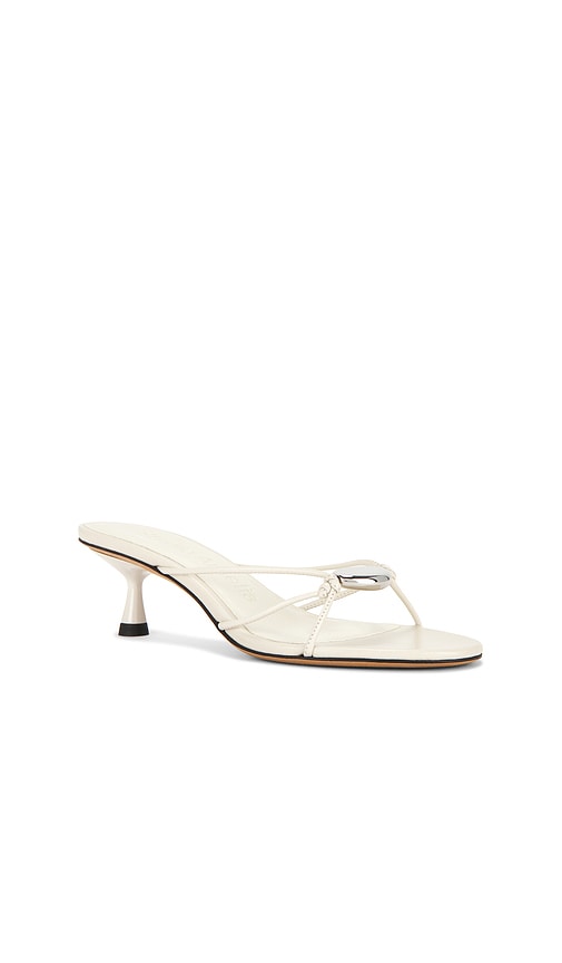 Studio Amelia Pierre Leather Sandals In White