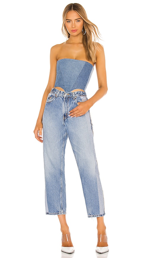 SAMI MIRO VINTAGE Corset Top in Denim