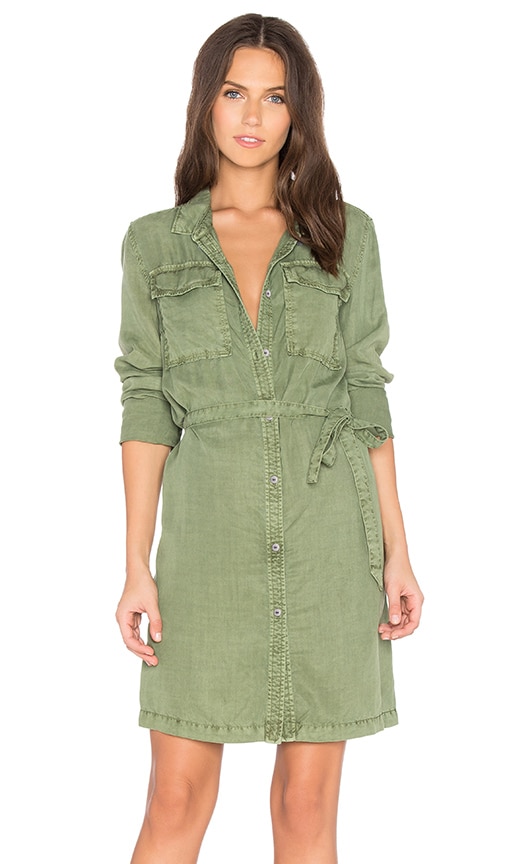 army green shirt dress