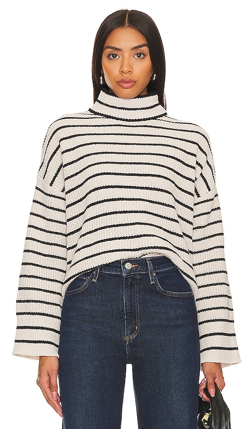 Sanctuary Stay Cozy Sweater in Marshmallow & Black Stripe