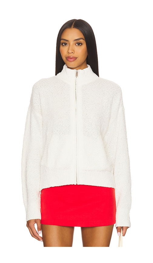 Boucle Knit Bomber in White. - size XXS (also in L, M, S, XL, XS, XXL)