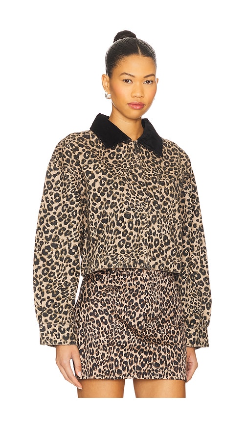 Sanctuary Cropped Barn Jacket In Animal Print