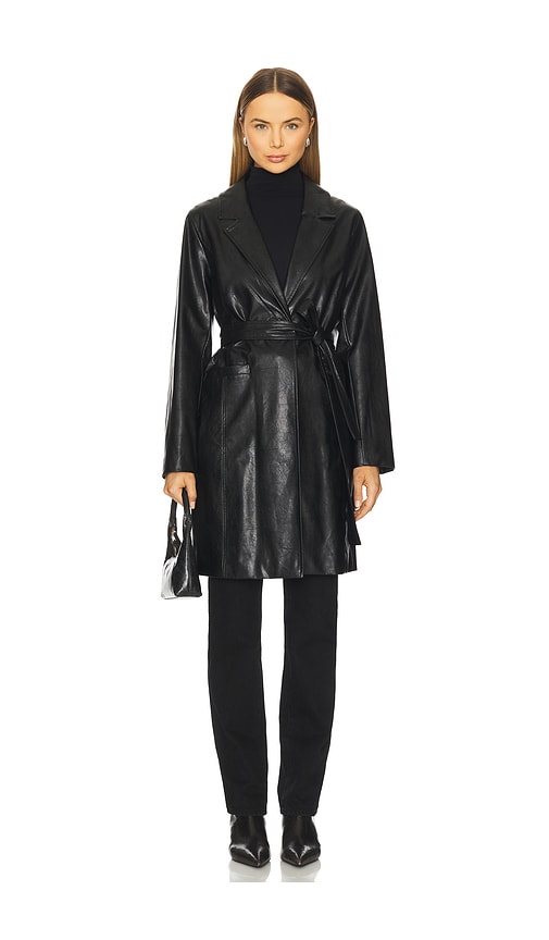 Sanctuary Vegan Leather Coat In Multi