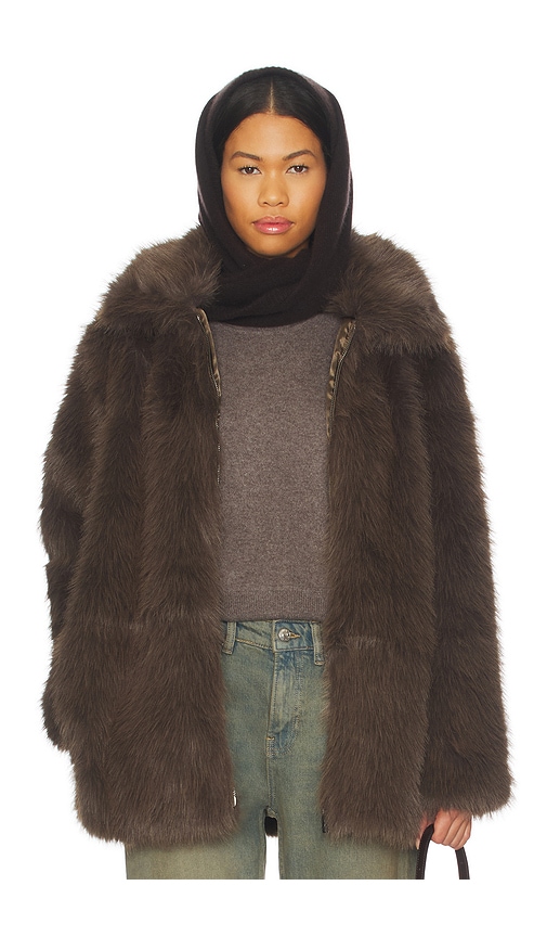 Sanctuary Carmen Fur Coat In Brown