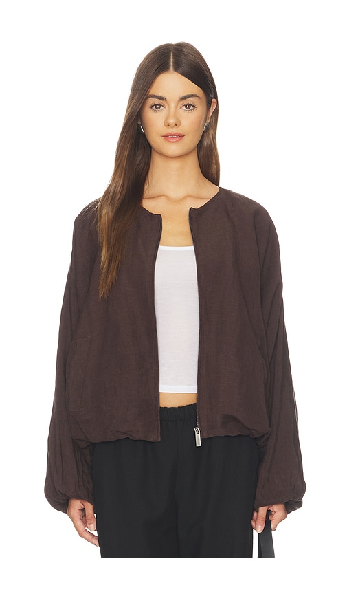 Sanctuary Linen Bubble Jacket in Brown. - size M (also in S, XL, XS)