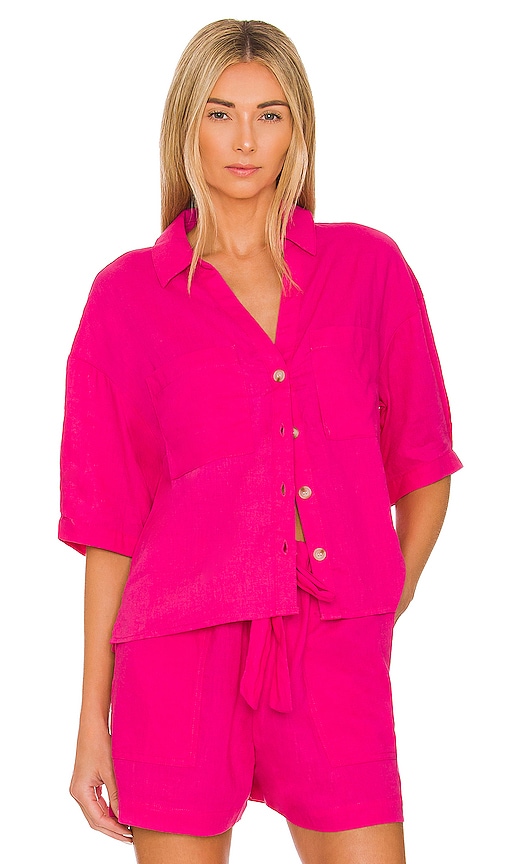 Shop Sanctuary Easy Pocket Shirt In Fuchsia