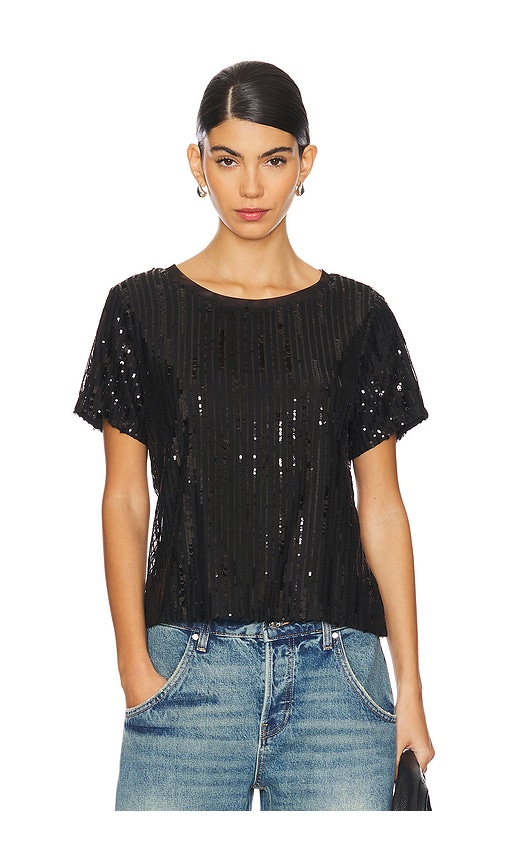 Shop Sanctuary Sequin Perfect Tee In Black