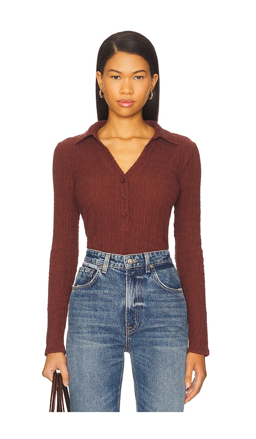 Long Sleeve Textured Top in Brick. - size L (also in M, S, XL, XS) - Sanctuary - Modalova