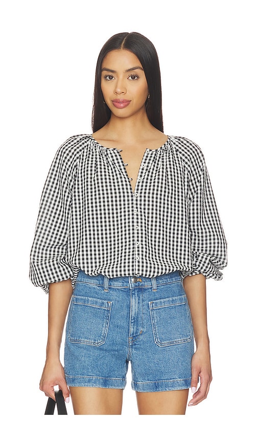 Sanctuary Perfect Gingham Button Blouse Top