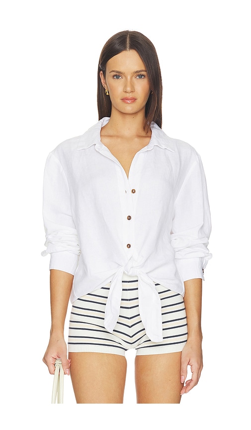Sanctuary More Love Linen Tie Top In White