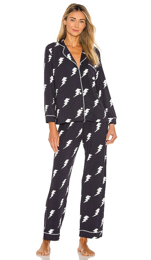 Stripe & Stare Black Lightning Pajamas in Black Lightning