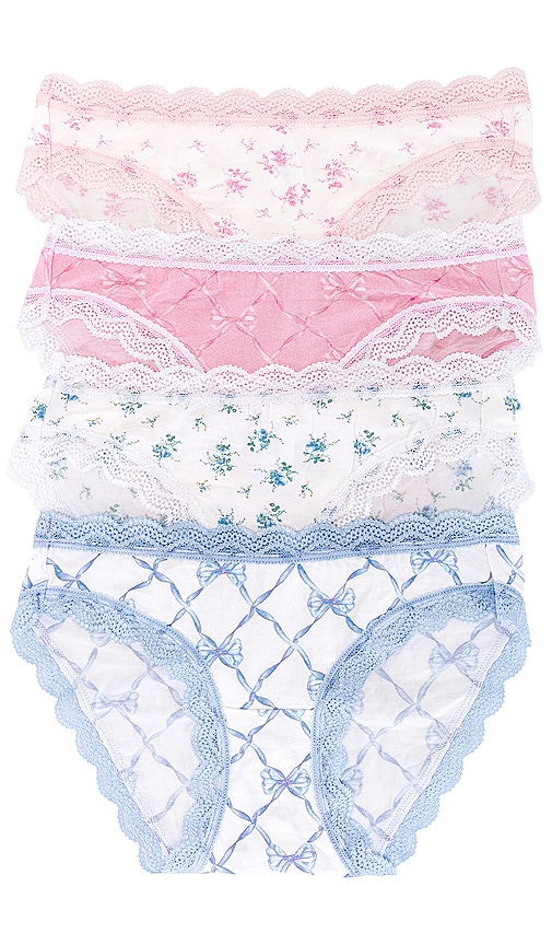 Stripe & Stare x LoveShackFancy Pastiche And Bow Knicker Set in Multi