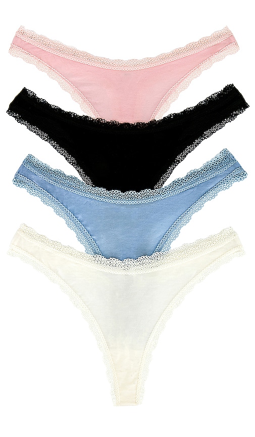 6 Pack Sienna High Waisted Cotton with Lace Panties Bundle B